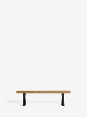 Dark Natural Arizona Pine Dining Bench - Image 4 of 6