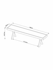 Dark Natural Arizona Pine Dining Bench - Image 6 of 6