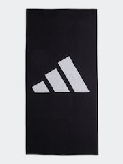 adidas Black Large 3 Bar Towel - Image 1 of 3