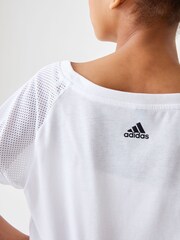 adidas White Kids Sportswear Aeroready Dance Crop T-Shirt - Image 3 of 8