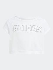 adidas White Kids Sportswear Aeroready Dance Crop T-Shirt - Image 4 of 8