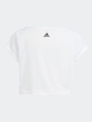 adidas White Kids Sportswear Aeroready Dance Crop T-Shirt - Image 5 of 8