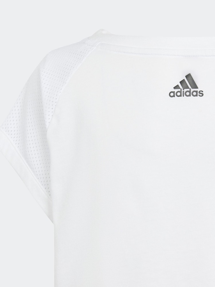 adidas White Kids Sportswear Aeroready Dance Crop T-Shirt - Image 8 of 8