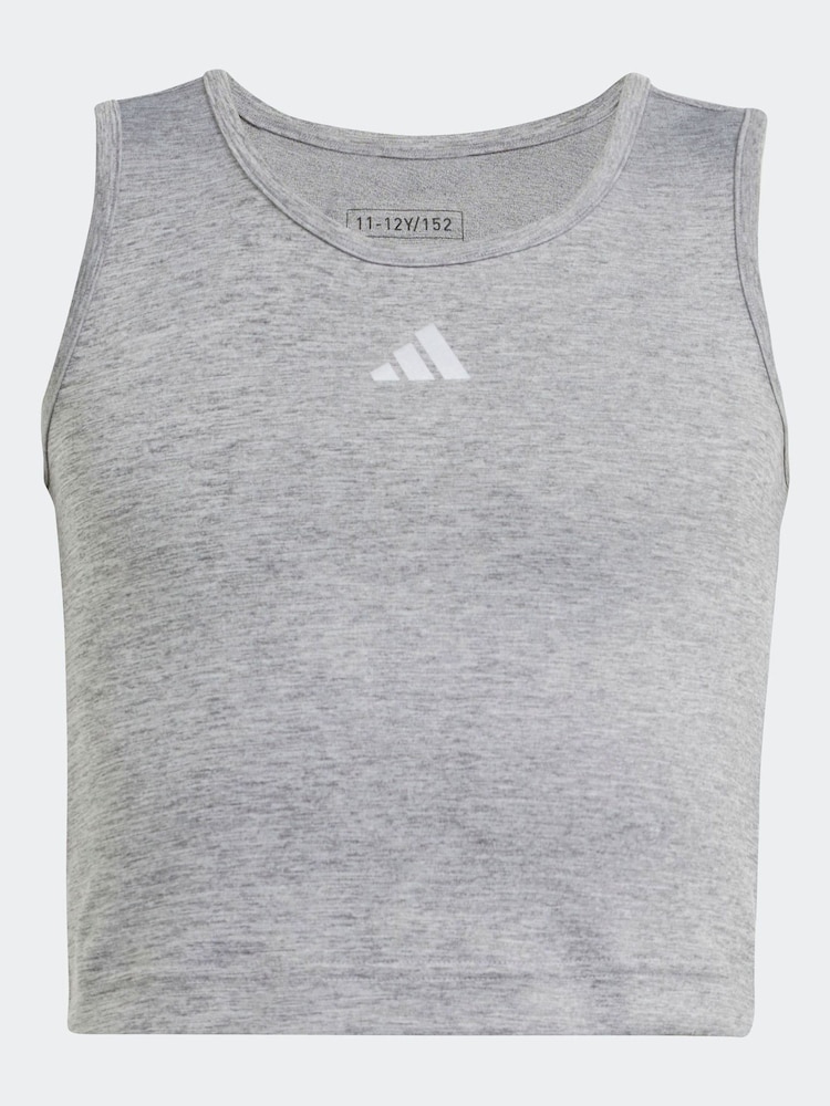 adidas Grey Kids Luxe Crop Top - Image 1 of 5
