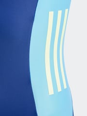 adidas Blue Cut 3 Stripes Swimsuit - Image 4 of 5
