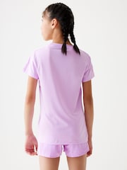 adidas Purple Sportswear Essentials Aeroready 3-Stripes Shorts - Image 3 of 13