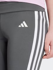 adidas Grey Sportswear Essentials Aeroready 3-Stripes High Waisted Leggings - Image 5 of 10