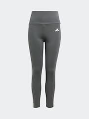 adidas Grey Sportswear Essentials Aeroready 3-Stripes High Waisted Leggings - Image 6 of 10