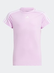 Lila - adidas Sportswear Train Essentials Aeroready Trainings-T-Shirt mit 3 Streifen, Slim-Fit - Bild 1 von 5