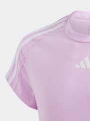 Lila - adidas Sportswear Train Essentials Aeroready Trainings-T-Shirt mit 3 Streifen, Slim-Fit - Bild 4 von 5