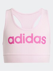 adidas Pink Essentials Linear Logo Cotton Bra Top - Image 1 of 5