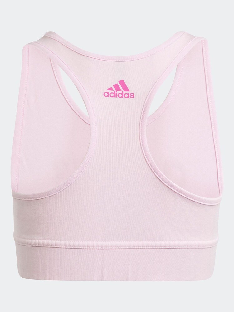 adidas Pink Essentials Linear Logo Cotton Bra Top - Image 2 of 5