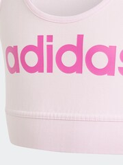 adidas Pink Essentials Linear Logo Cotton Bra Top - Image 3 of 5