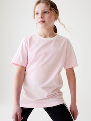 adidas Pink Boyfriend Fit 100% Cotton 3-Stripe Essential T-Shirt - Image 1 of 15