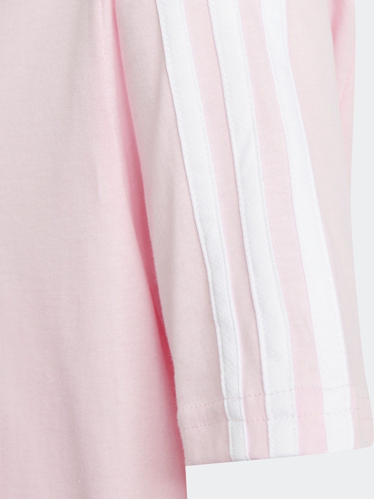 adidas Pink Boyfriend Fit 100% Cotton 3-Stripe Essential T-Shirt - Image 15 of 15