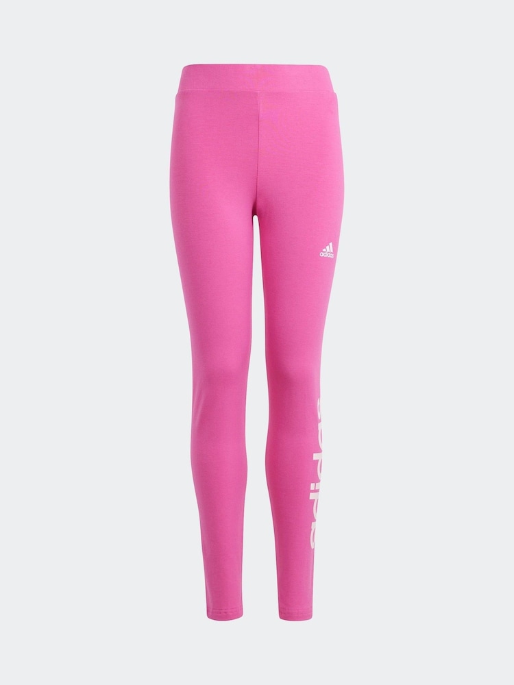 adidas Pink Sportswear Essentials Linear Logo Cotton Leggings - Image 1 of 5
