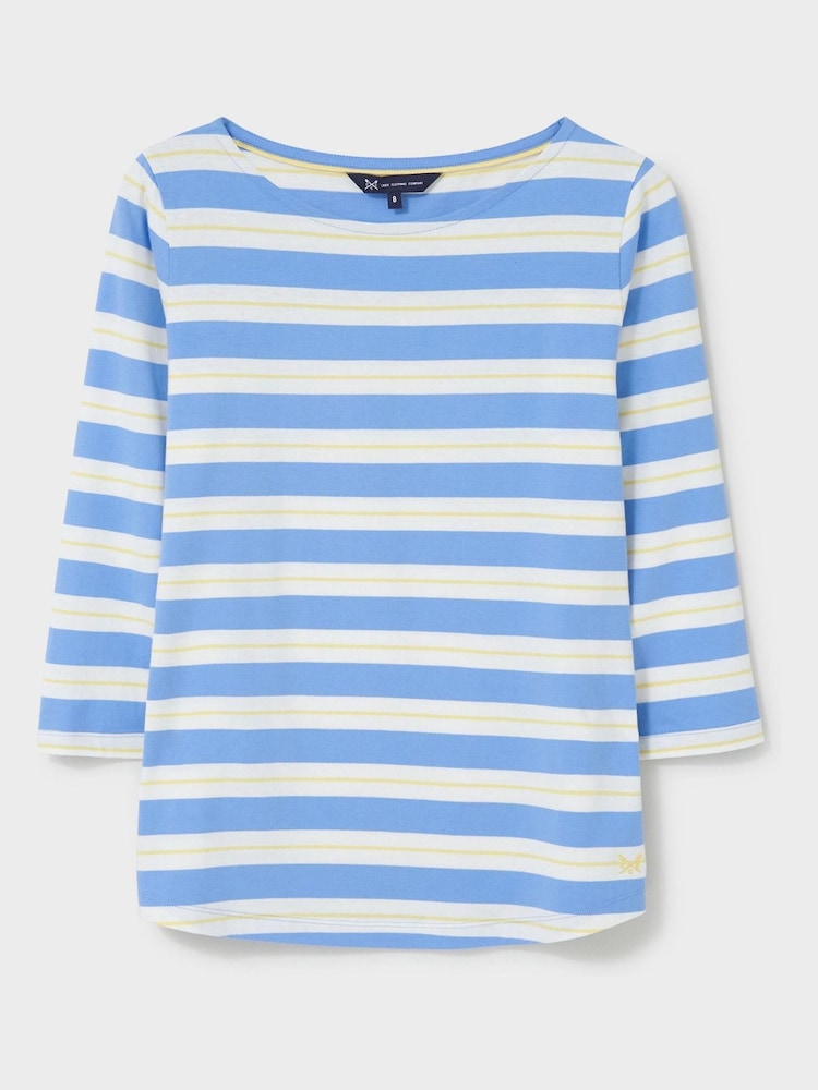 Crew Clothing Company Multi Stripe Cotton Classic Jersey Top - Image 5 of 5