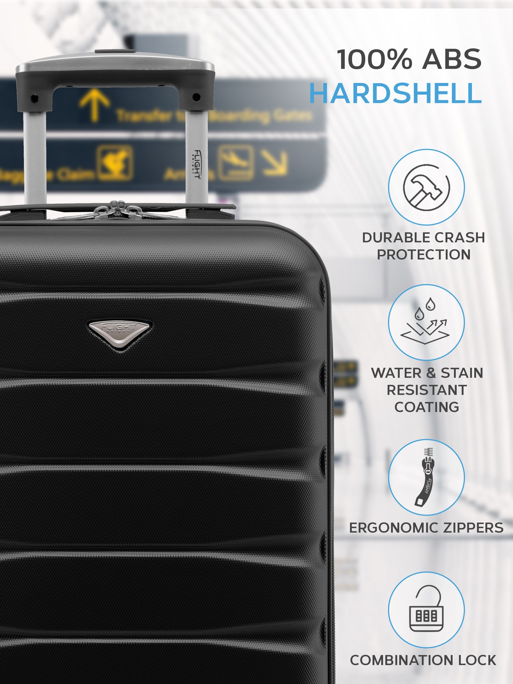 【中古美品】 Stealth Electronic Flight Bag Buy Flight Knight Black Hard Shell ABS Easyjet Size Cabin Carry On