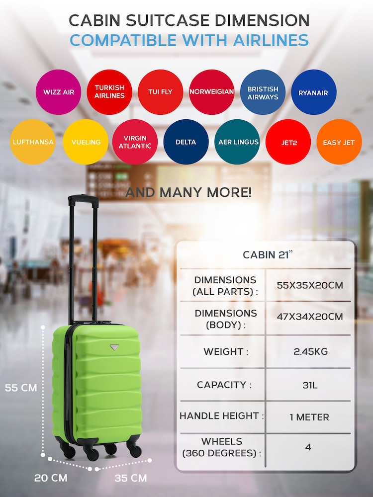 Flight Knight Hard Shell ABS Easyjet Size Cabin Carry On Case - Image 3 of 7
