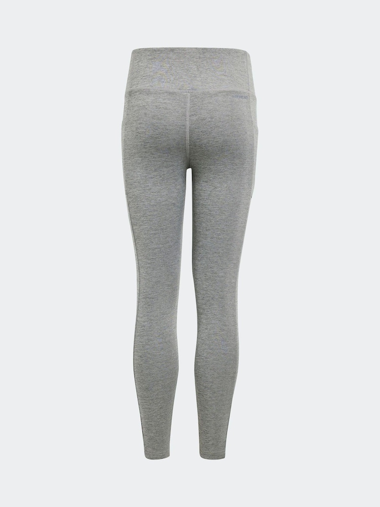 adidas Grey Kids Optime Luxe 7/8 Leggings - Image 2 of 5