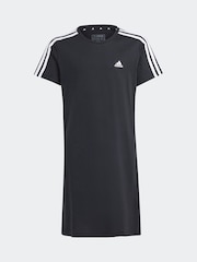 adidas Black 100% Cotton Sportswear Essentials 3-Stripes Dress - Image 1 of 5