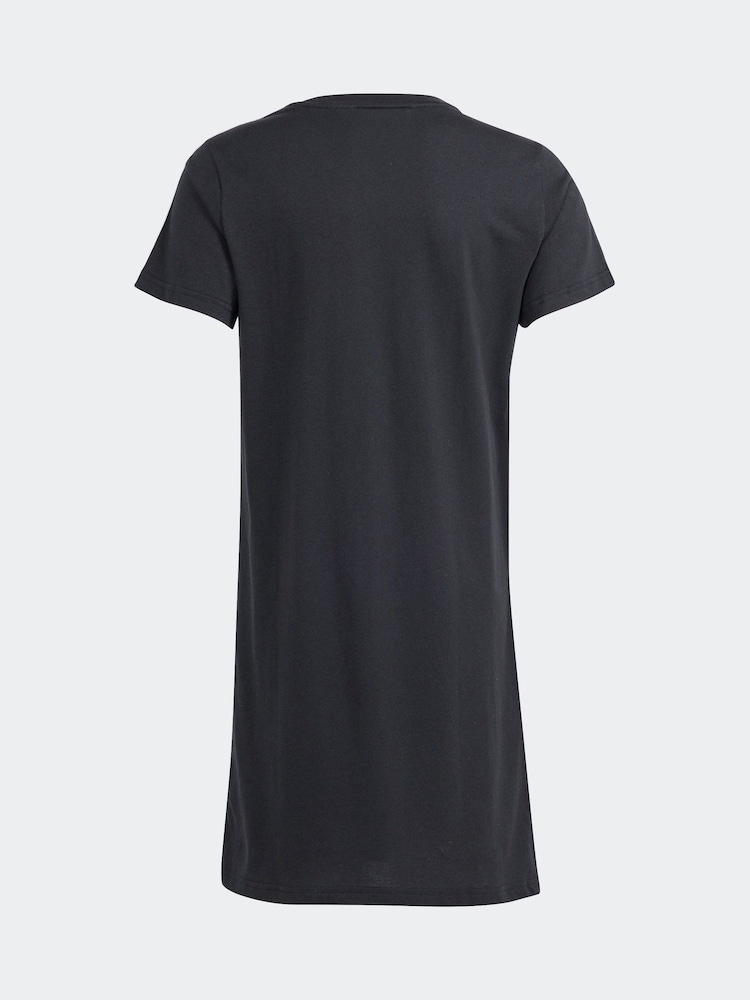 adidas Black 100% Cotton Sportswear Essentials 3-Stripes Dress - Image 2 of 5