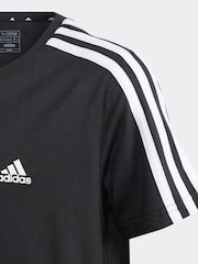 adidas Black 100% Cotton Sportswear Essentials 3-Stripes Dress - Image 3 of 5
