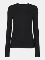 Whistles Black Essential Crew Neck Top - Image 5 of 5