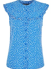 Whistles Blue Micro Cactus Sleeveless Top - Image 4 of 4