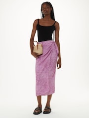 Whistles Pink Diagonal Snake Tie Side Skirt - Image 1 of 5