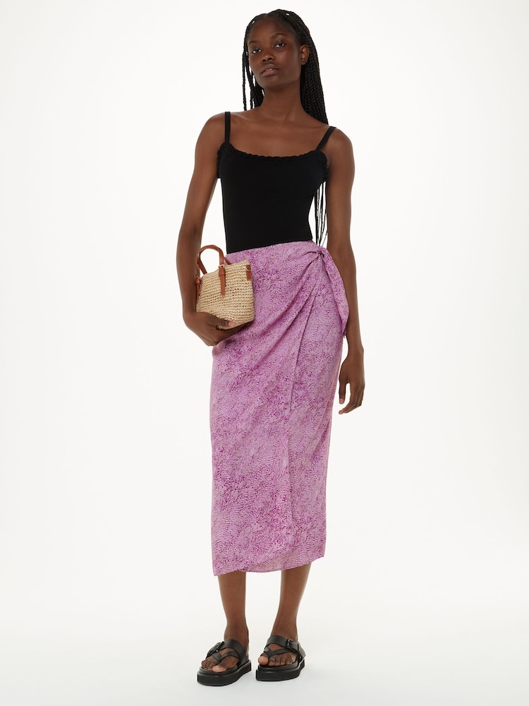 Whistles Pink Diagonal Snake Tie Side Skirt - Image 1 of 5