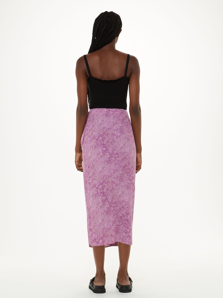 Whistles Pink Diagonal Snake Tie Side Skirt - Image 2 of 5
