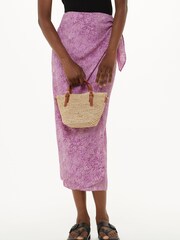 Whistles Pink Diagonal Snake Tie Side Skirt - Image 3 of 5