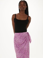 Whistles Pink Diagonal Snake Tie Side Skirt - Image 4 of 5