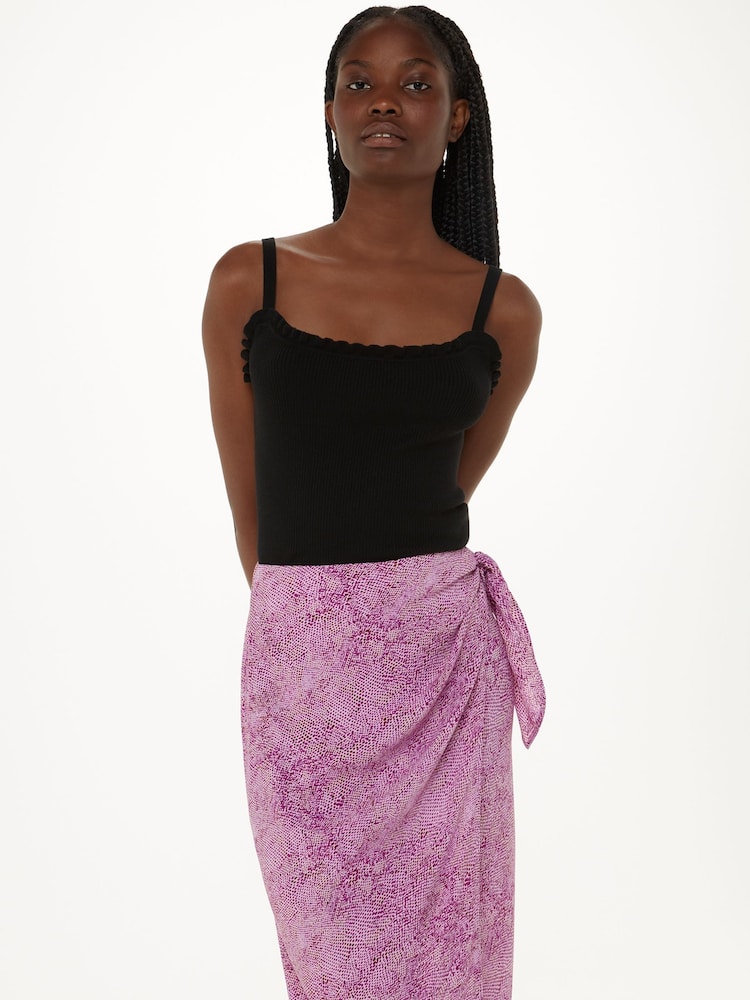 Whistles Pink Diagonal Snake Tie Side Skirt - Image 4 of 5