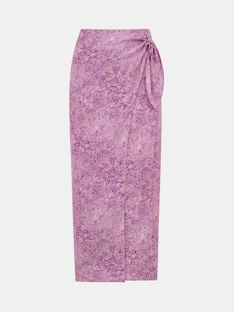 Whistles Pink Diagonal Snake Tie Side Skirt - Image 5 of 5