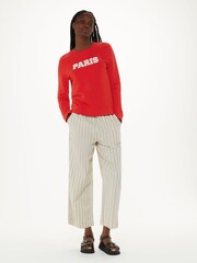 Whistles Red Paris 100% Cotton Logo Sweatshirt - Image 3 of 5