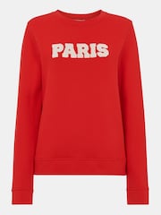 Whistles Red Paris 100% Cotton Logo Sweatshirt - Image 5 of 5