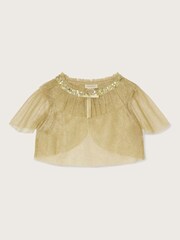 Monsoon Gold Land of Wonder Short Tulle Cape Jacket - Image 1 of 3