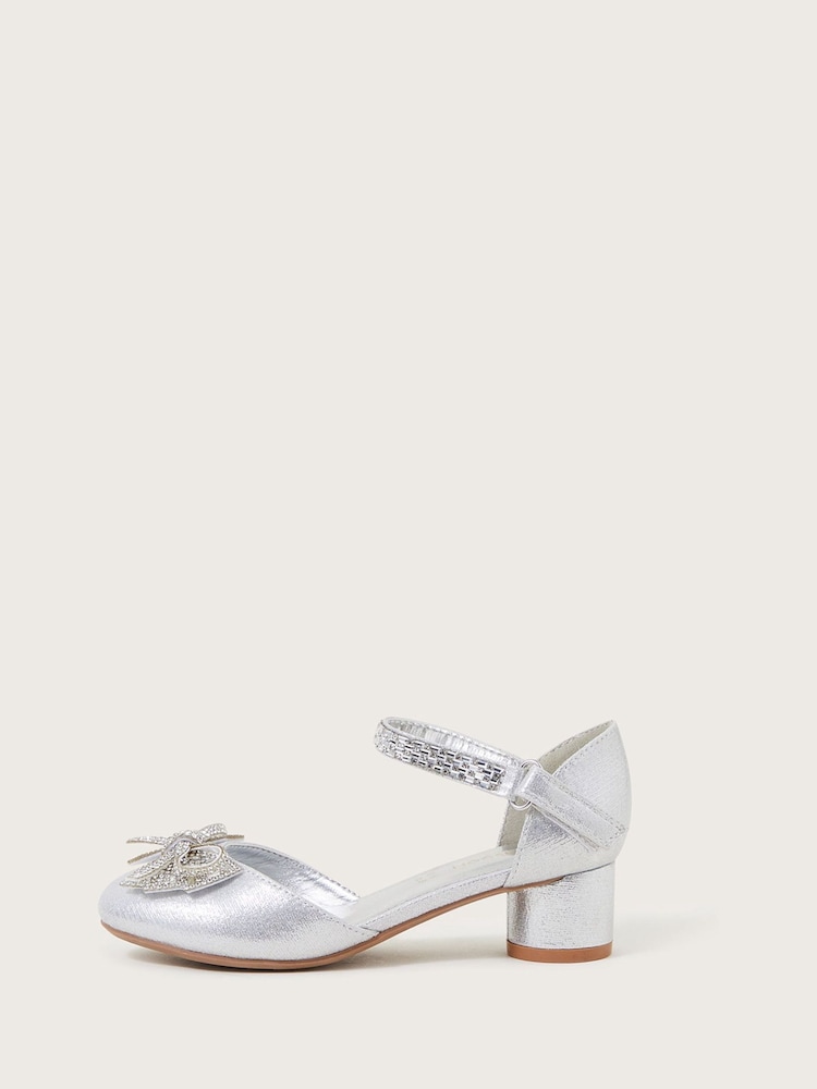 Monsoon Silver Lola Dazzle Bow Two Part Heels - Image 2 of 3