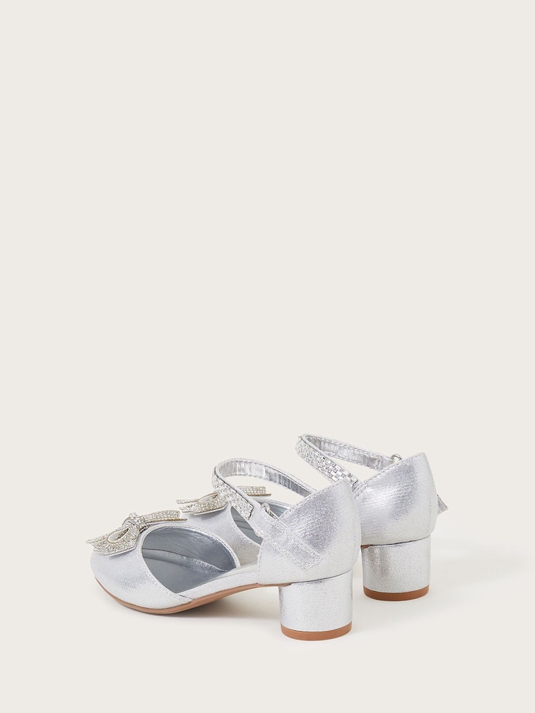 Monsoon Silver Lola Dazzle Bow Two Part Heels - Image 3 of 3