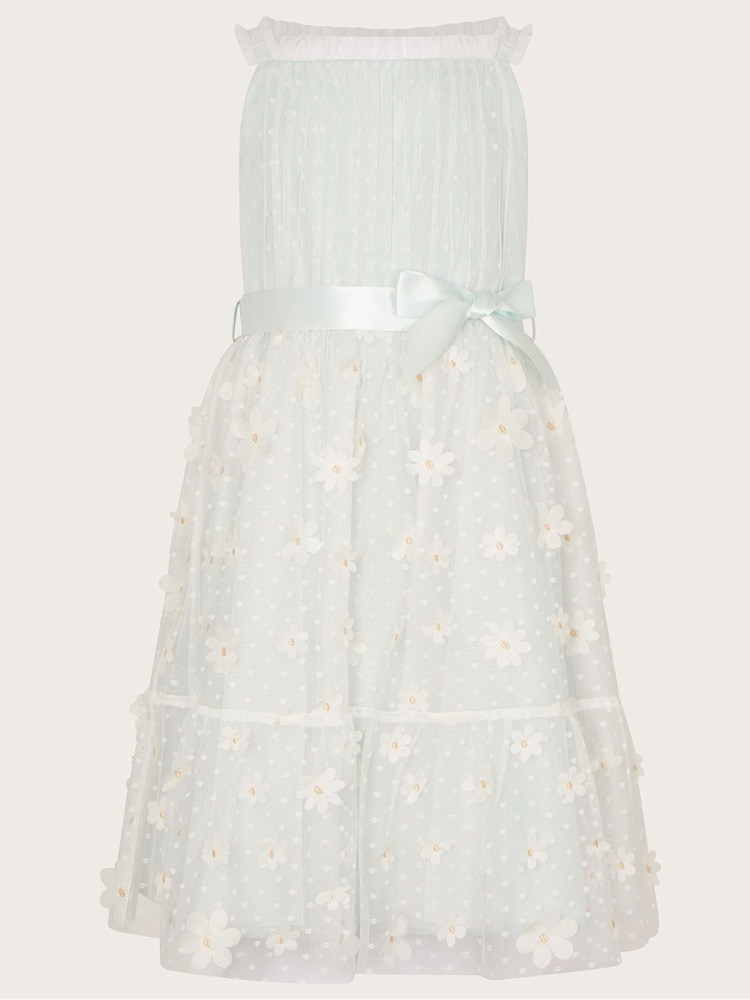 Monsoon Blue Polka Dot Daisy Tiered Dress - Image 1 of 3