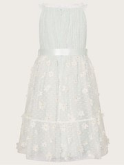 Monsoon Blue Polka Dot Daisy Tiered Dress - Image 2 of 3
