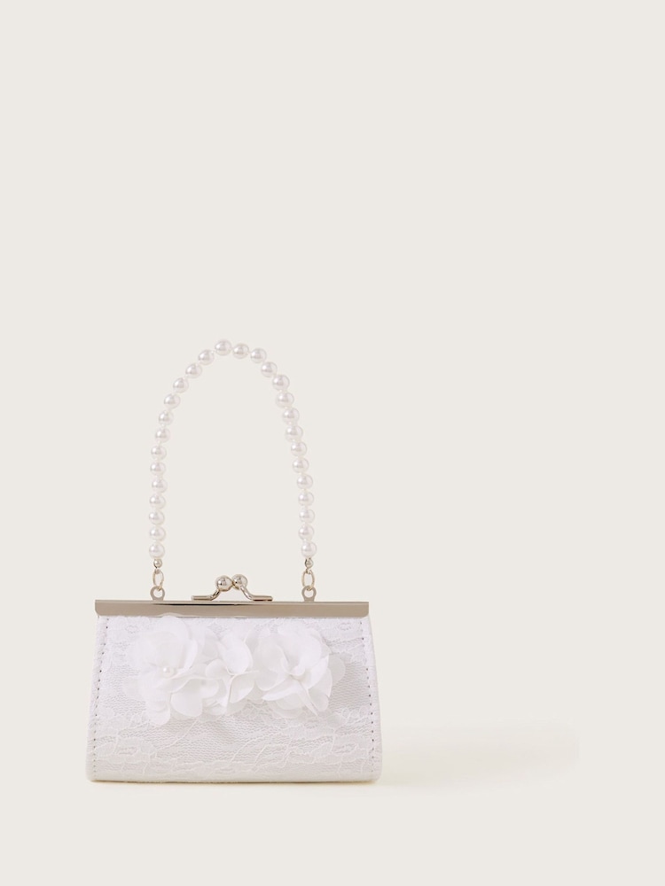 Monsoon White Flower Lace Bridesmaid Mini Bag - Image 1 of 2