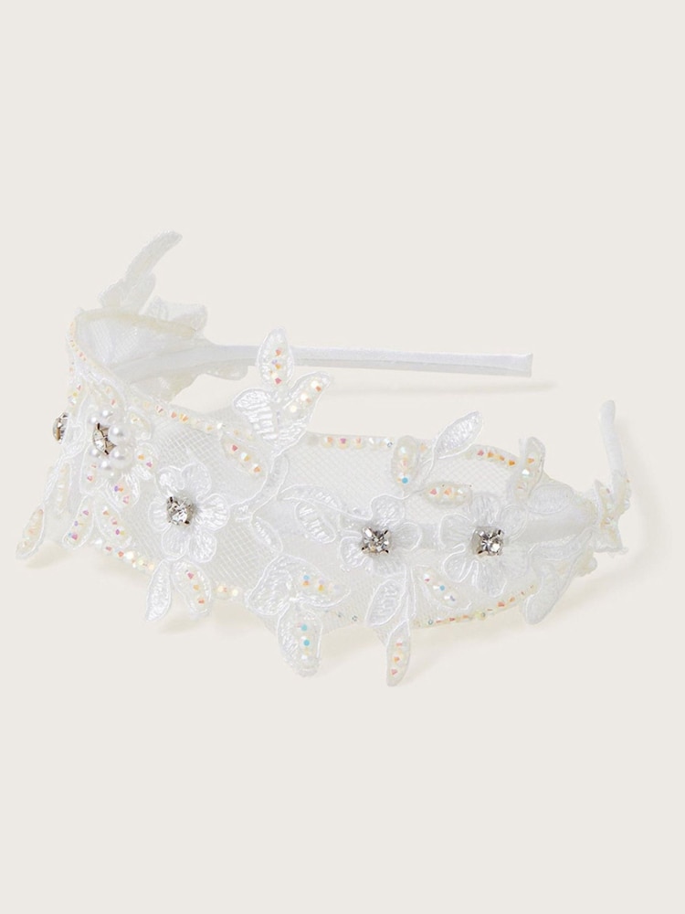 Monsoon Natural Embellished Floral Bridesmaid Headband - Image 1 of 2