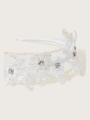 Monsoon Natural Embellished Floral Bridesmaid Headband - Image 2 of 2