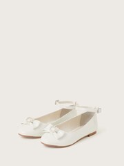 Monsoon Natural Tilla Loveheart Patent Ballerina Shoes - Image 1 of 3