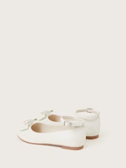Monsoon Natural Tilla Loveheart Patent Ballerina Shoes - Image 3 of 3