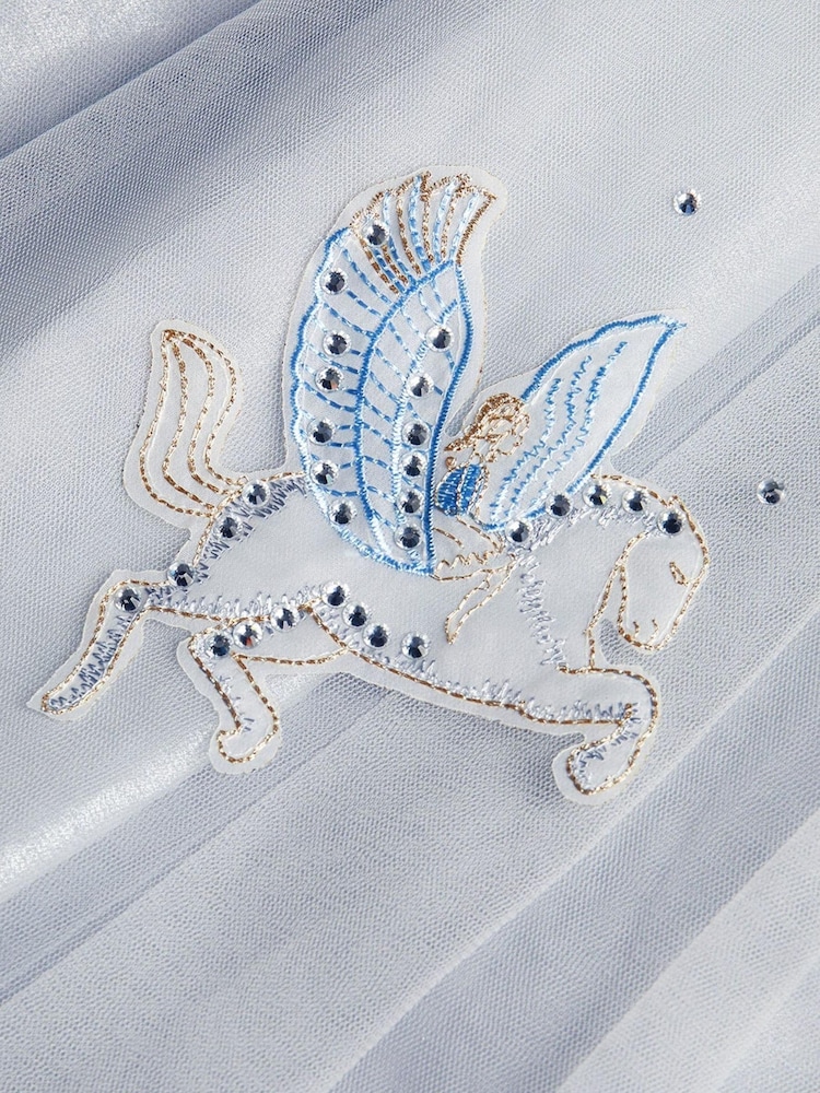 Monsoon Grey Land of Wonder Pegasus Diamante Shimmer Dress - Image 3 of 3