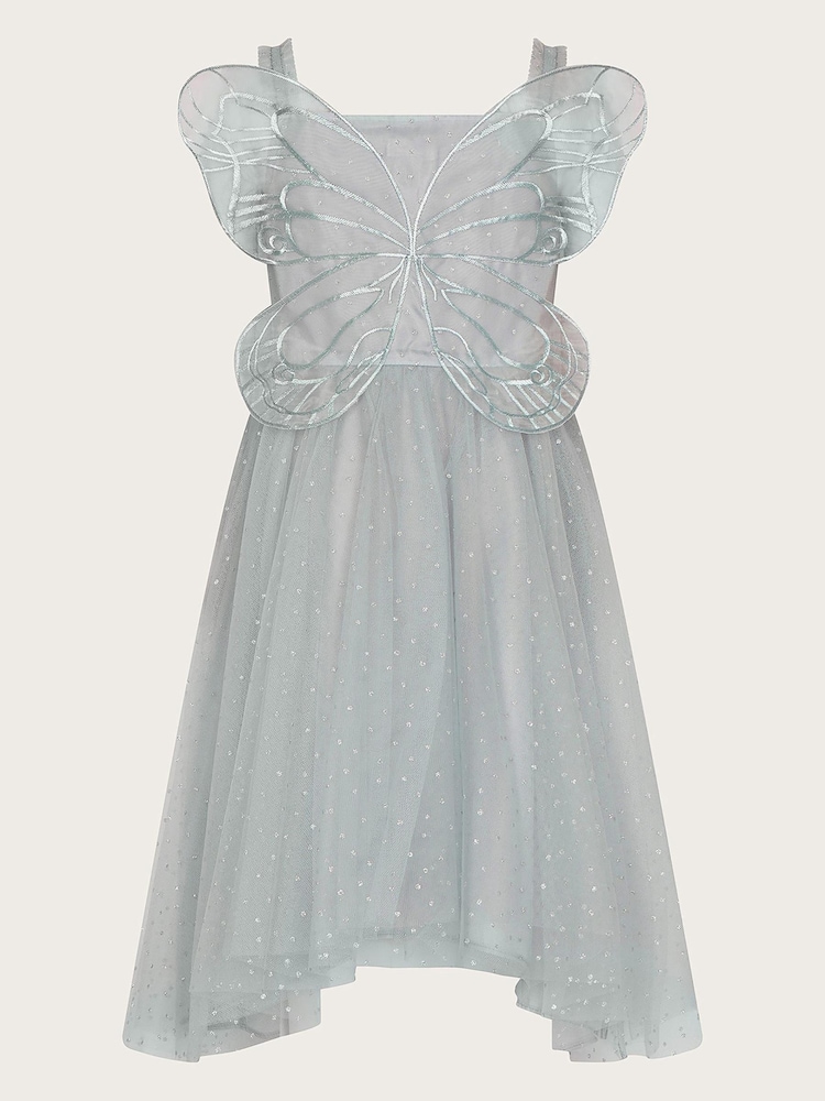Monsoon Grey Land of Wonder Butterfly Wings Glitter Dress - Image 4 of 5
